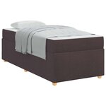 vidaXL Cadre de lit avec matelas Marron foncé 90 x 190 cm tissu
