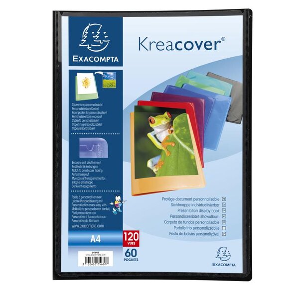 Protège document personnalisable PP Kreacover 120 vues assortis x 8 EXACOMPTA
