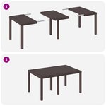 vidaXL Ensemble de salle à manger de jardin 7 pièces en poly rotin marron