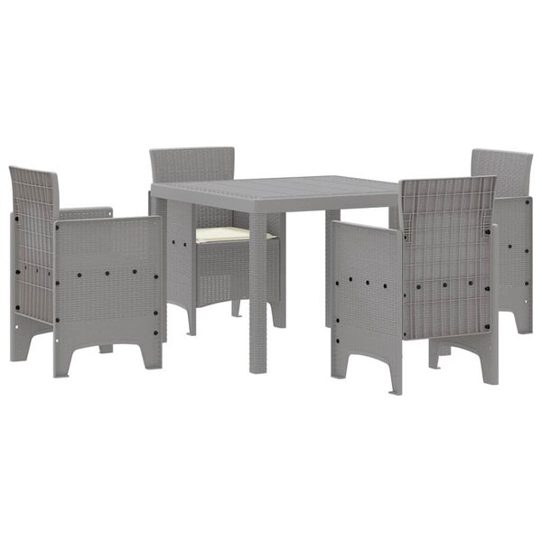 vidaXL Ensemble de salle à manger pour jardin 5 Pièces Gris clair