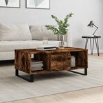 vidaXL Table basse Chêne fumé 90x50x36 5 cm Bois d'ingénierie