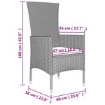vidaXL Ensemble à manger de jardin et coussins 11 Pièces beige poly rotin
