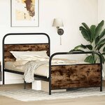 vidaXL Cadre de lit sans matelas 90x200cm chêne fumé bois d'ingénierie