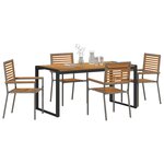 vidaXL Ensemble de salle à manger pour jardin 5 Pièces Gris et marron