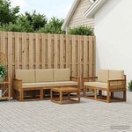vidaXL Ensemble de canapés d'extérieur 6 Pièces Naturel et Beige
