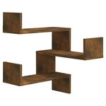 vidaXL Étagères d'angle murales 2 Pièces Chêne fumé 40x40x50 cm Bois
