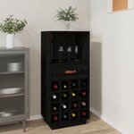 vidaXL Armoire à vin Noir 45x34x100 cm Bois de pin massif