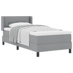 vidaXL Lit boxspring avec matelas avec matelas Gris clair 100 x 200 cm
