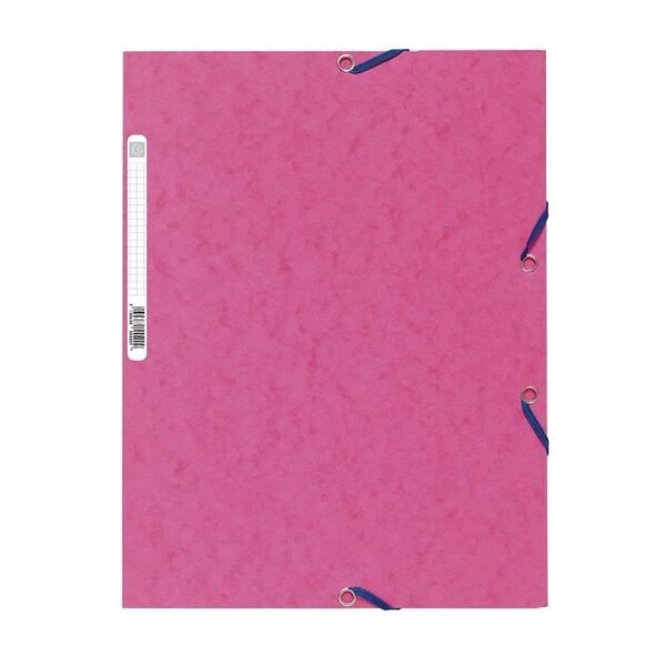 EXACOMPTA - Chemise a élastique - 3 rabats - 24 x 32 - Carte lustrée 390G - Rose fushia