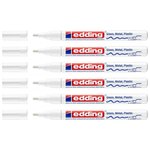 Marqueur Peinture Brillante 751 Blanc Pointe Moyenne 1-2 mm x 6 EDDING