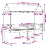 vidaXL Lit haut avec toit 90x200 cm bois de pin massif