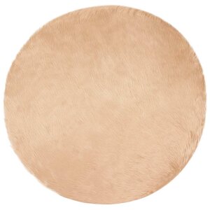 vidaXL Tapis en Peau de Mouton Synthétique Beige 160 x 160 cm
