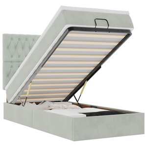vidaXL Cadre de lit ottoman avec matelas gris clair 80x200 cm velours