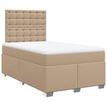 vidaXL Lit à sommier tapissier avec matelas cappuccino 120x190cm similicuir