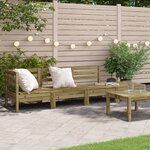 vidaXL Canapé de jardin 4 places bois de pin imprégné