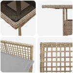 vidaXL Ensemble de salle à manger pour jardin 3 Pièces Beige Poly rotin