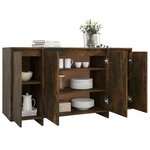 vidaXL Buffet chêne fumé 135x41x75 cm bois d'ingénierie
