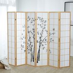 Paravent bois 6 pans bambou clair