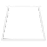 vidaXL Pieds de table à manger en forme de V  3 pièces  blanc  100 x (72-73 3) cm  acier