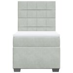 vidaXL Sommier à lattes de lit et matelas Gris clair 90x190 cm Velours