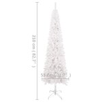 Vidaxl arbre de noël mince avec led blanc 210 cm