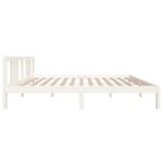 vidaXL Cadre de lit Blanc Bois massif 150x200 cm Très grand