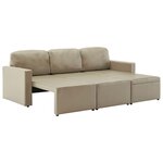vidaXL Canapé-lit modulaire 3 places Cappuccino Similicuir