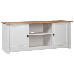 vidaXL Meuble TV Blanc 120x40x50 cm Bois de pin massif Gamme Panama