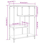vidaXL Bibliothèque sonoma gris 81x36x115cm bois d'ingénierie et acier