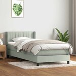 vidaXL Sommier à lattes de lit et matelas gris clair 100x210cm velours