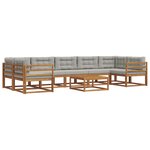 vidaXL Ensemble de canapés d'extérieur 8 Pièces Gris Naturel et Clair