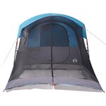 vidaXL Tente familiale tunnel 8 personnes bleu imperméable