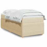 vidaXL Sommier à lattes de lit avec matelas Crème 80x200 cm Tissu