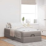 vidaXL Cadre de lit ottoman avec matelas taupe 90x200 cm tissu
