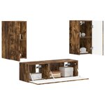 vidaXL Ensemble de meuble TV mural 4 Pièces Chêne fumé Bois d'ingénierie