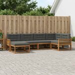 vidaXL Ensemble de canapés d'extérieur 6 Pièces Naturel et Anthracite