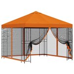 vidaXL Abri de jardin avec parois 3 x 3 m Orange Polyester et Acier