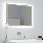 vidaXL Miroir LED de salle de bain Chêne sonoma 60x8 5x37 cm Acrylique