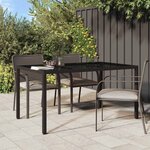 vidaXL Table de jardin pour repas Marron 150 x 90 x 75 cm Poly rotin