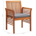 vidaXL Chaises à dîner de jardin et coussins 2Pièces Bois d'acacia massif