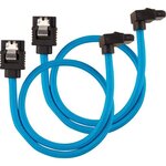 CORSAIR Câble gainé Premium SATA 6Gbps Bleu 30cm 90° - (CC-8900281)