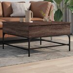 vidaXL Table basse chêne marron 80x80x45 cm bois d'ingénierie et métal