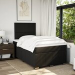 vidaXL Sommier à lattes de lit avec matelas noir 120x190 cm tissu