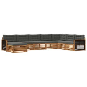 vidaXL Ensemble de canapés d'extérieur 8 pc Naturel et Anthracite