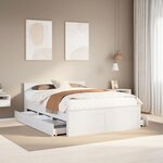vidaXL Cadre de lit sans matelas avec tête de lit blanc 150x200 cm pin