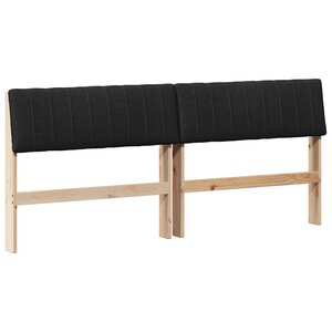 vidaXL Tête de lit capitonnée Noir 180 cm Pin massif