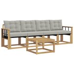 vidaXL Ensemble de canapés d'extérieur 5 pc Blanc et gris clair