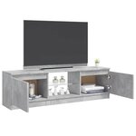 vidaXL Meuble TV avec lumières LED gris béton 120x30x36 cm