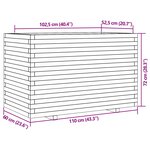 vidaXL Jardinière cire marron 110x60x72 cm bois de pin massif