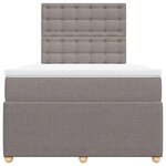 vidaXL Sommier à lattes de lit avec matelas Taupe 120x200 cm Tissu